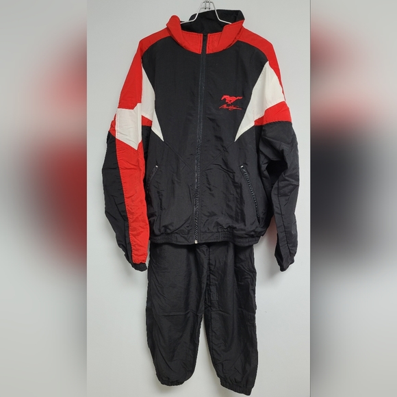 Ford Mustang Track Suit Typhoon Sportswear‎ Canada Jacket Sweat Pants Large Mens - Picture 1 of 6